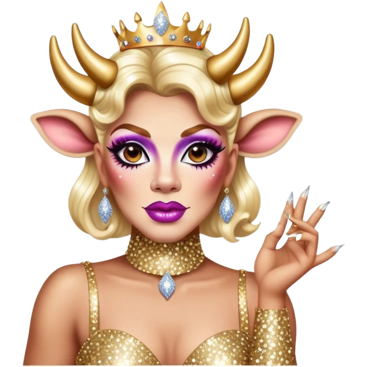 drag queen cow glitter babe diva emoji