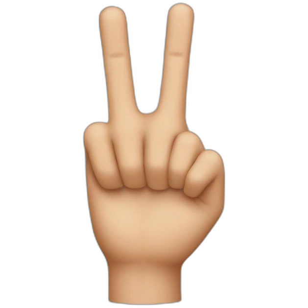 two fingers hand stump emoji