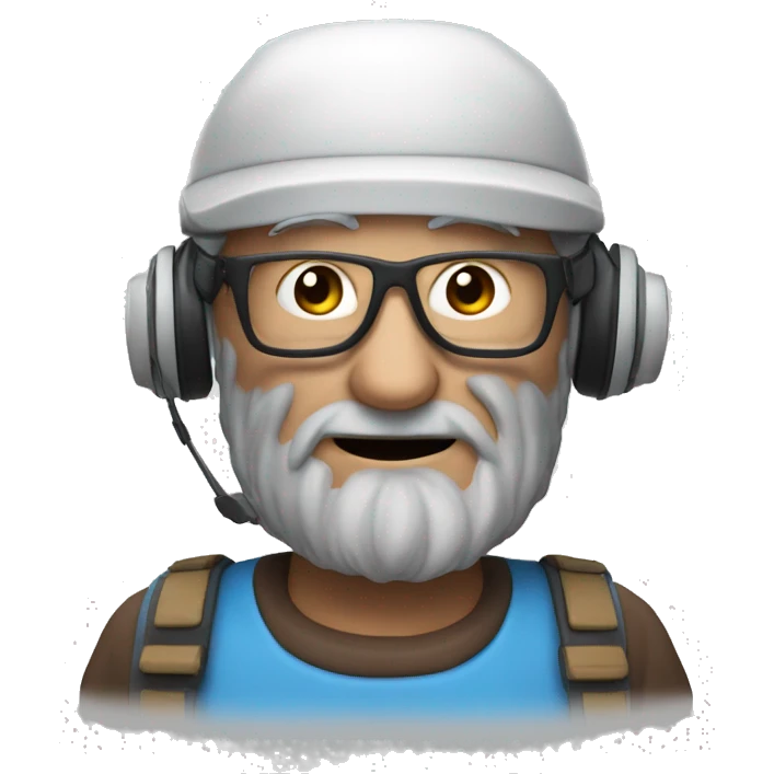 un senior avec un casque de réalité virtuelle  emoji