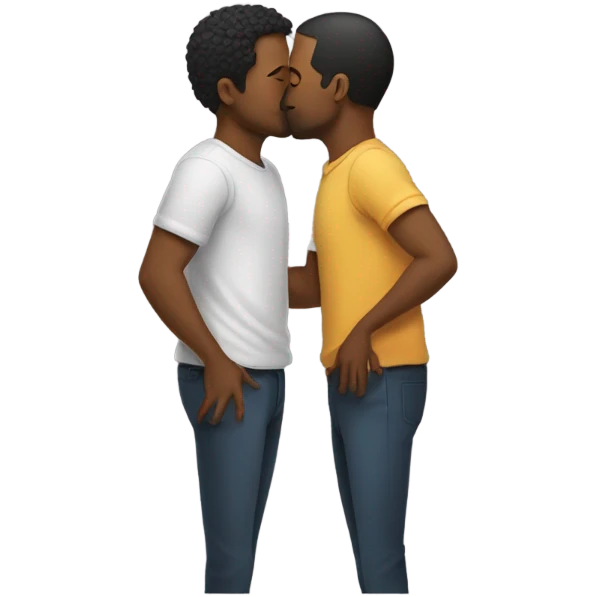 Two guys kissing emoji