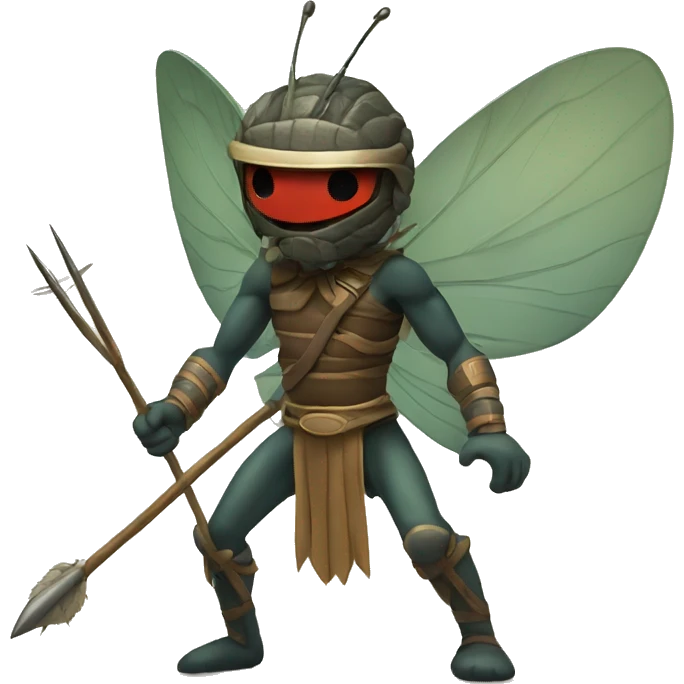 fly warrior with spear emoji