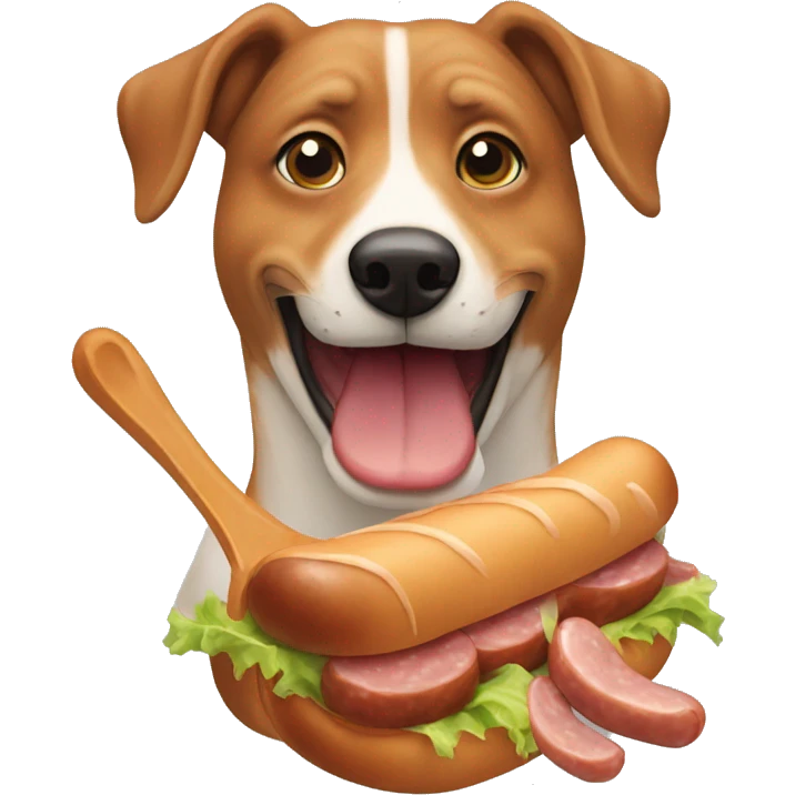 Perro salchicha comiendo  emoji