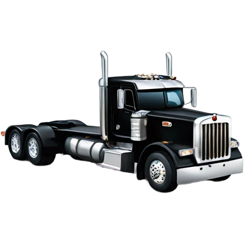 Peterbilt 389 black with flat top and dual rear tires and flat bumper emoji