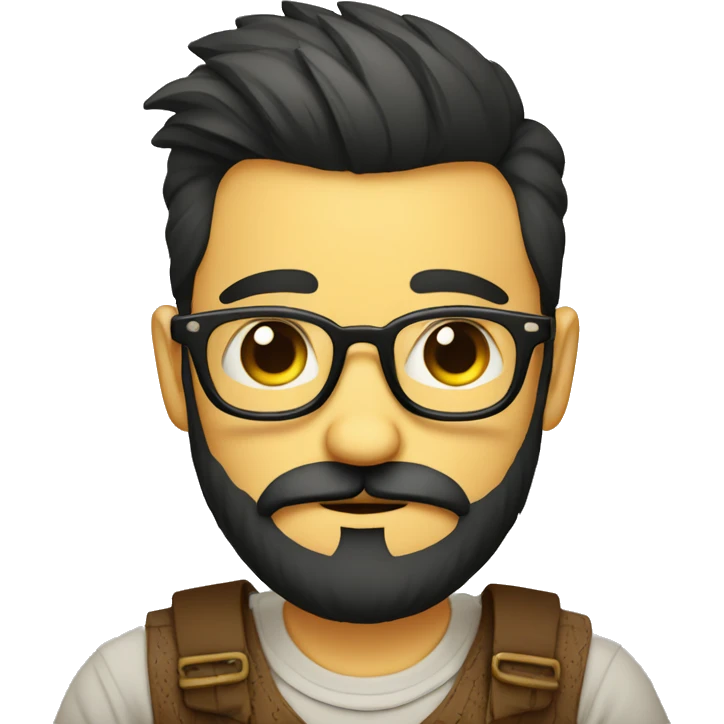 leñador barbudo con anteojos hipster emoji