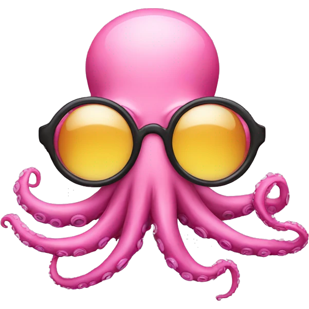 pink octopus glasses emoji