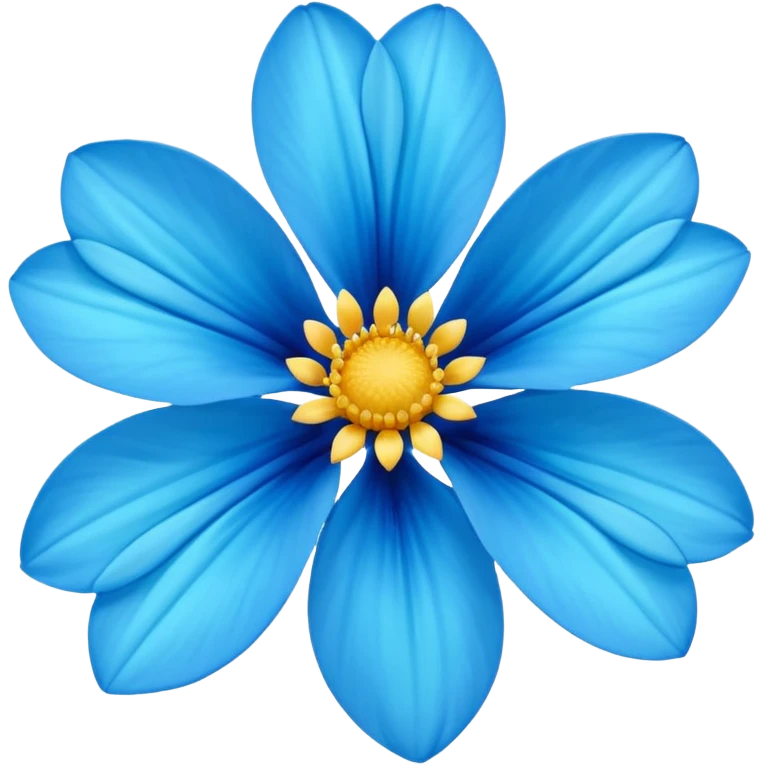 royal blue flower with cyan center (no yellow) emoji