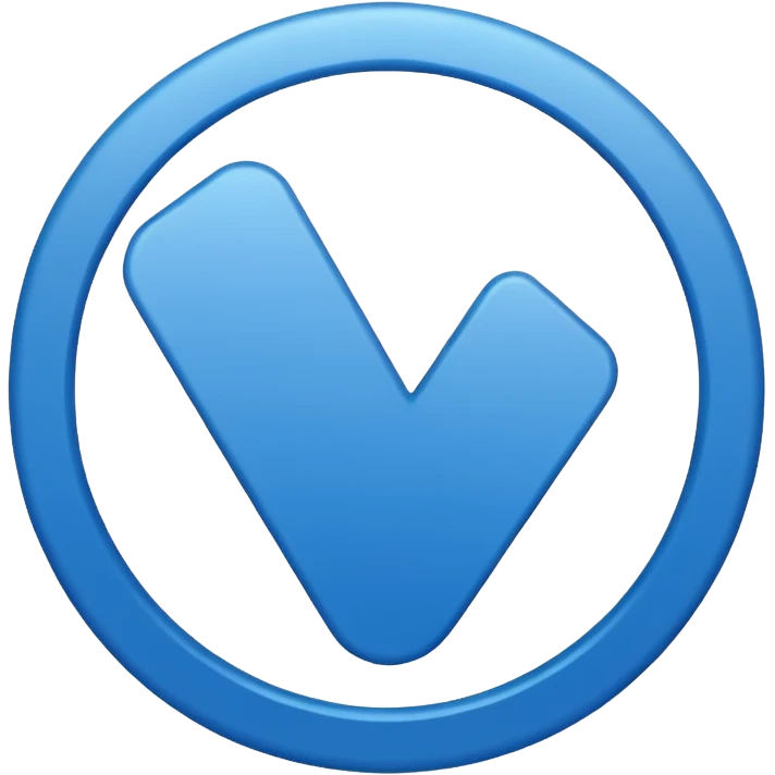 Una raya como ✔️ así pero azul y un círculo  así pero el ✔️ sea más grande emoji