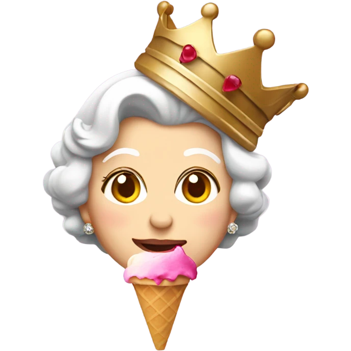 Queen elizabeth with an ice cream emoji