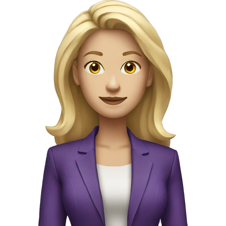 Business blond women purple jacket emoji