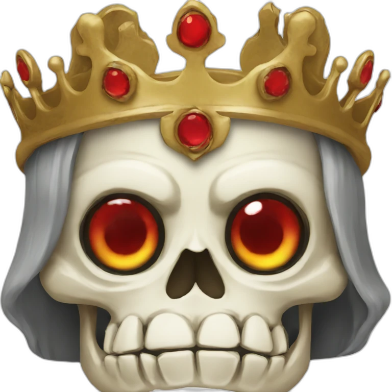 Skull king crown red eye emoji