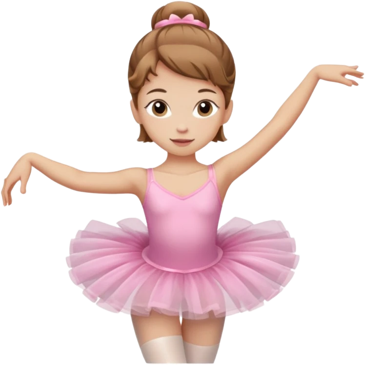 light brown haired white ballerina in pink emoji
