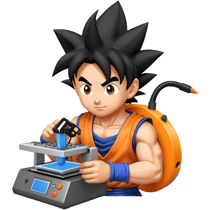 Goku avec une imprimante 3d  emoji