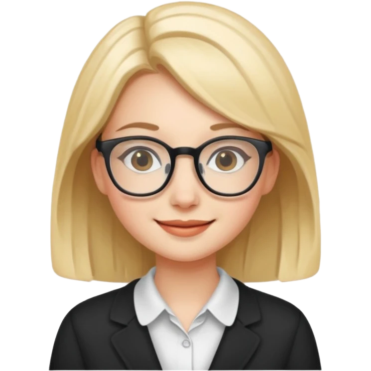 cute girl, glass, smart emoji