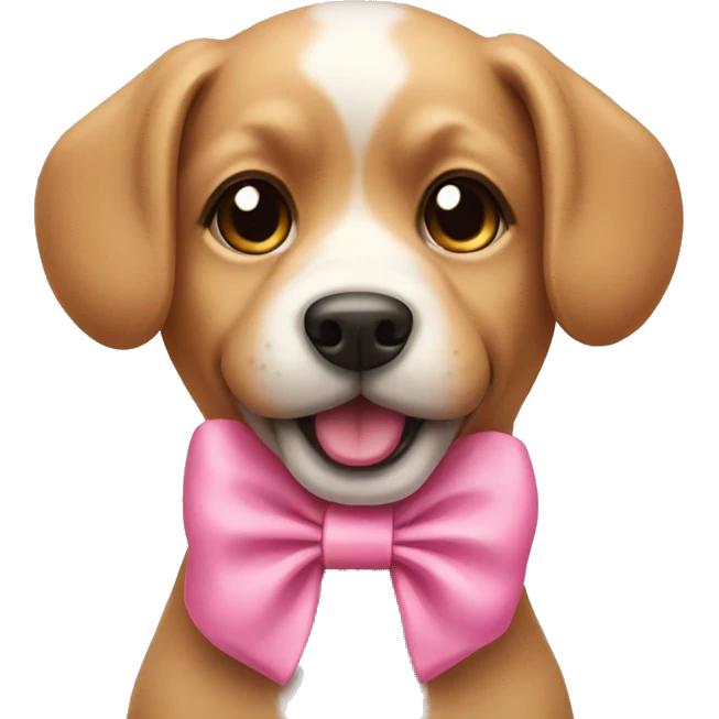 Cute dog wearing pink bow  emoji