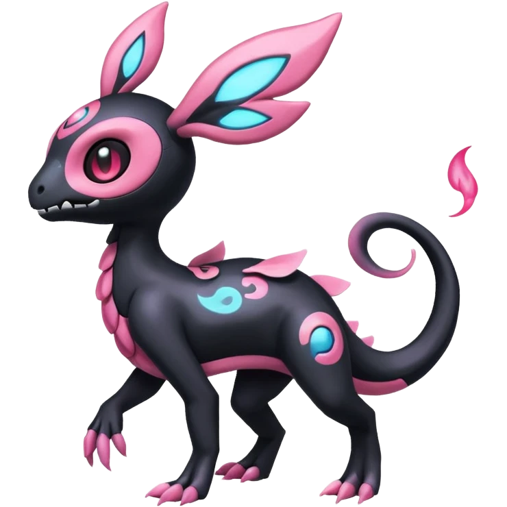 Shiny Duskull-Salandit-Sylveon-Fakémon-hybrid-creature (full body)  emoji