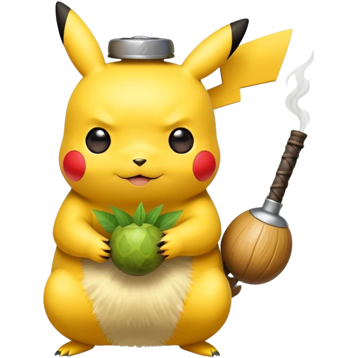 Pikachu with yerba mate gourd in hand and bombilla emoji