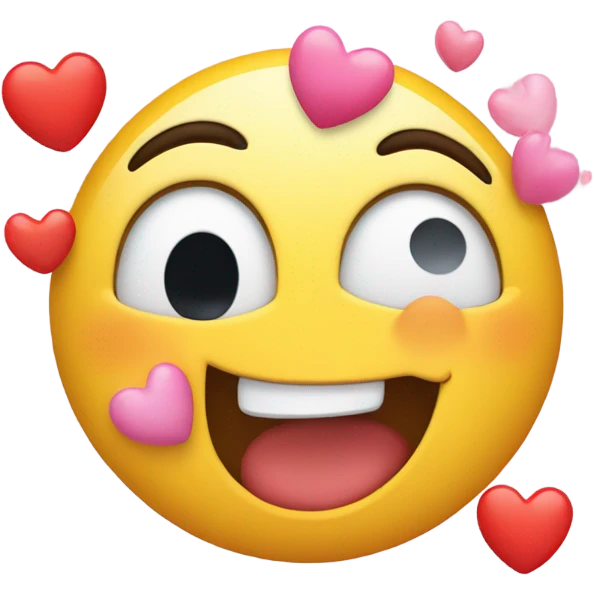 Emoji that’s sticking its tongue out blushing with hearts around it  emoji