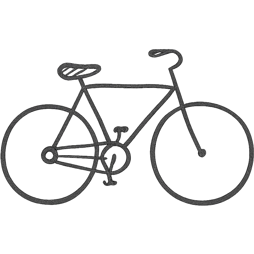 hand-drawn outlined bike icon emoji