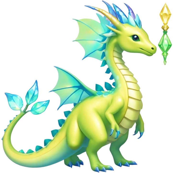 Exotic Rare Shiny Epic Ethereal Meganium-Amaura-Aurorus-Dragonair-hybrid, full body emoji