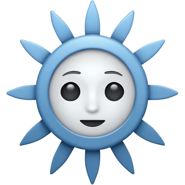 gray-blue sun emoji icon emoji
