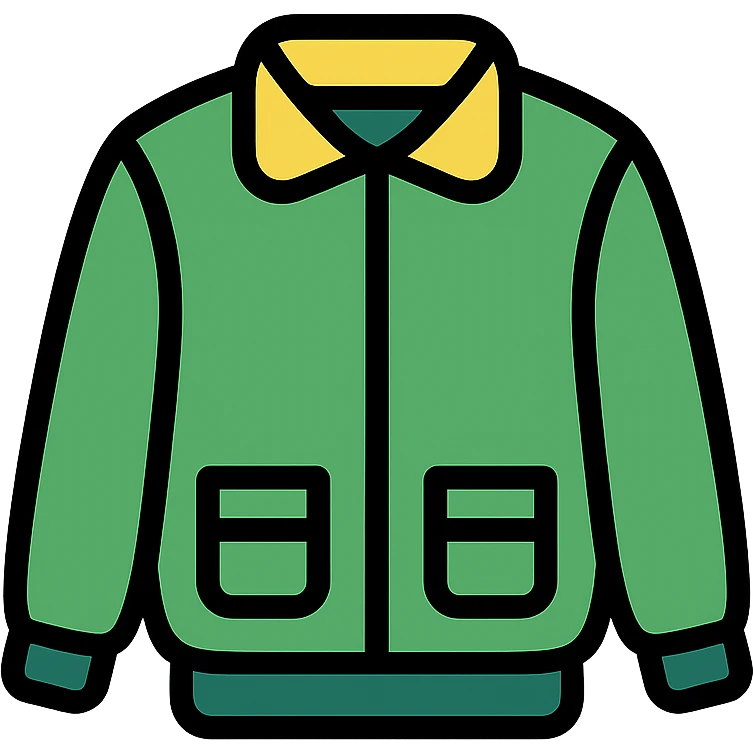 green jacket icon, color outline style emoji