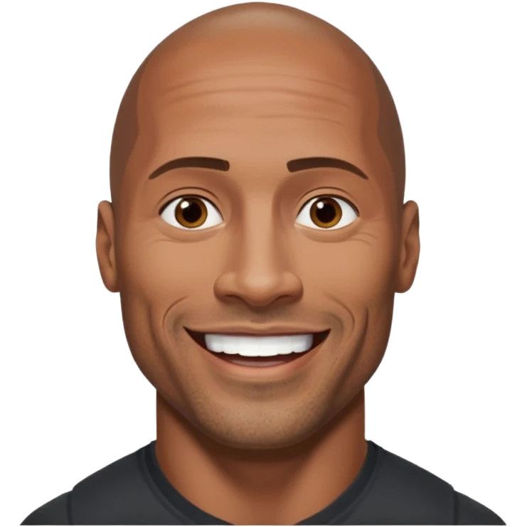 Dwayne Johnson with dark brown hair emoji