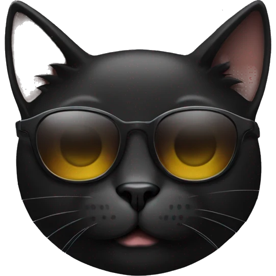 Black cat with sunglasses emoji