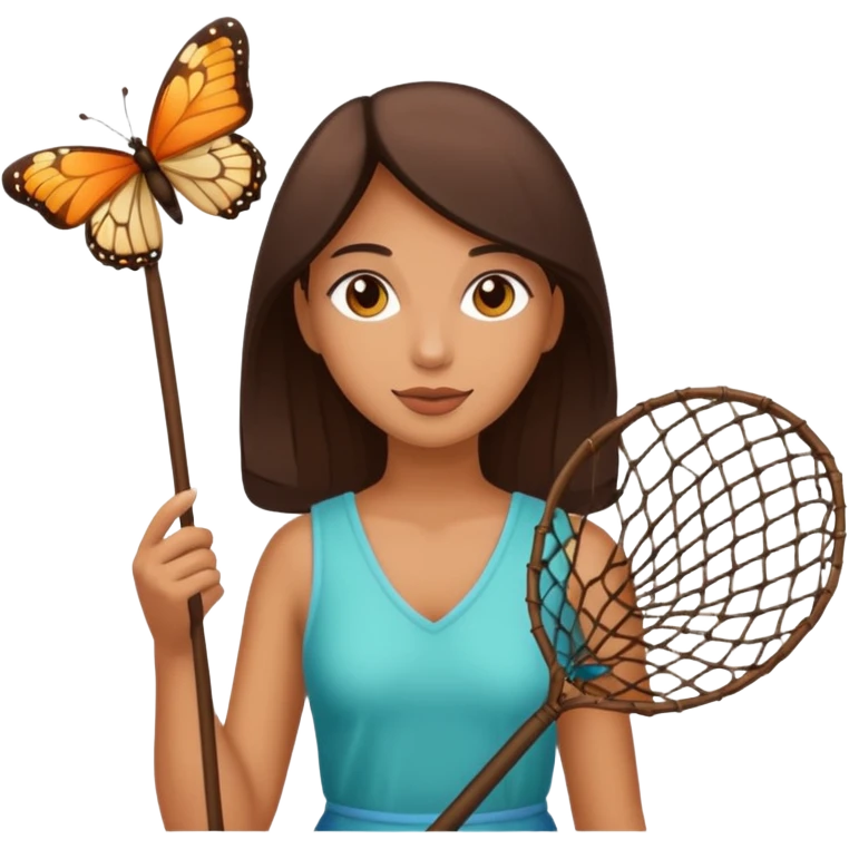 woman holding butterfly net emoji
