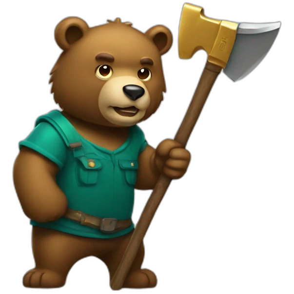 bear with pickaxe gold emoji