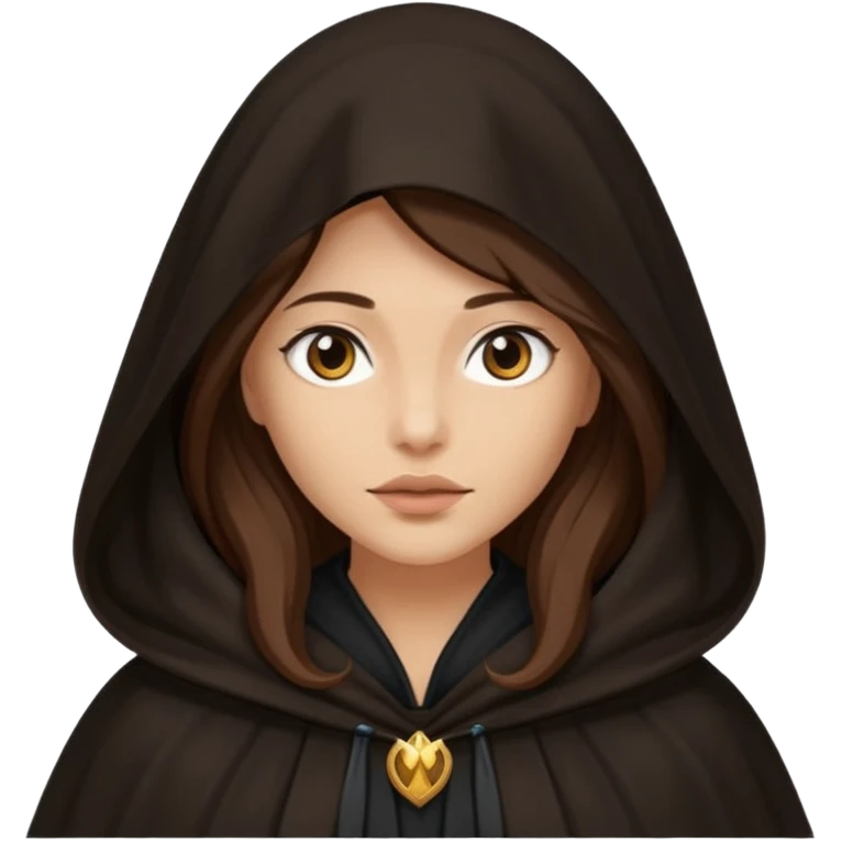 woman in cloak over head, long hair emoji