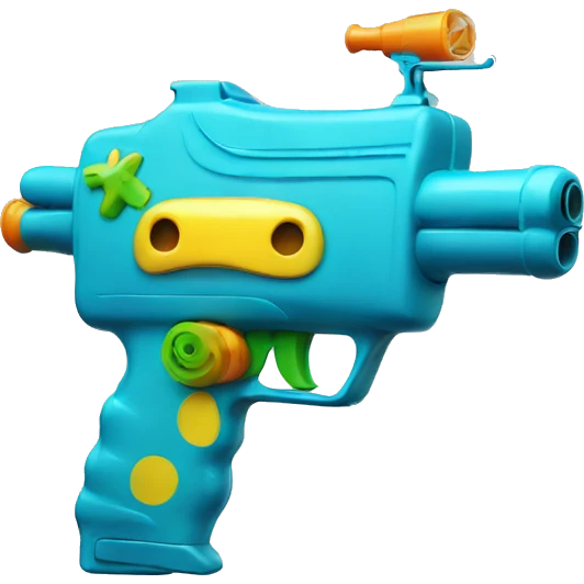 Smiley face with a watergun emoji