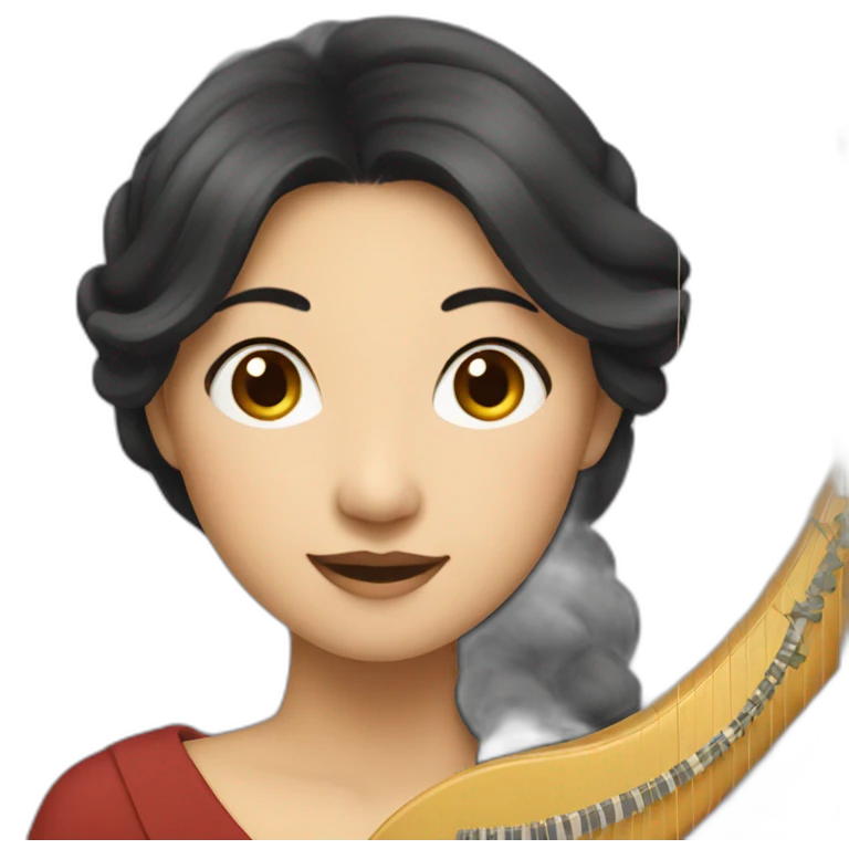 asian woman harpist emoji