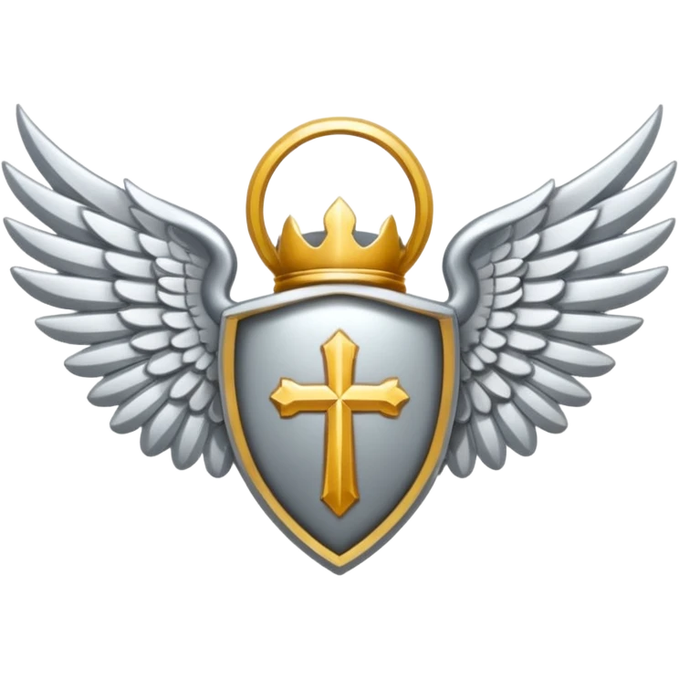Holy Saint  Emblem with Silver wings emoji