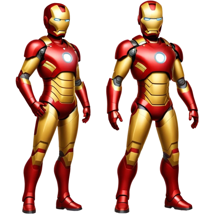 Iron Man superhero with a pregnant belly, red and gold metal suit emoji