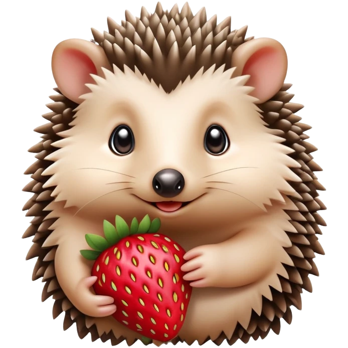Cute hedgehog with a strawberry emoji