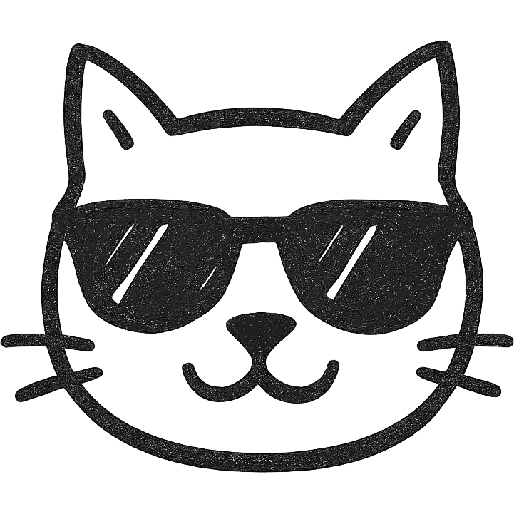 A cat wearing sunglasses emoji