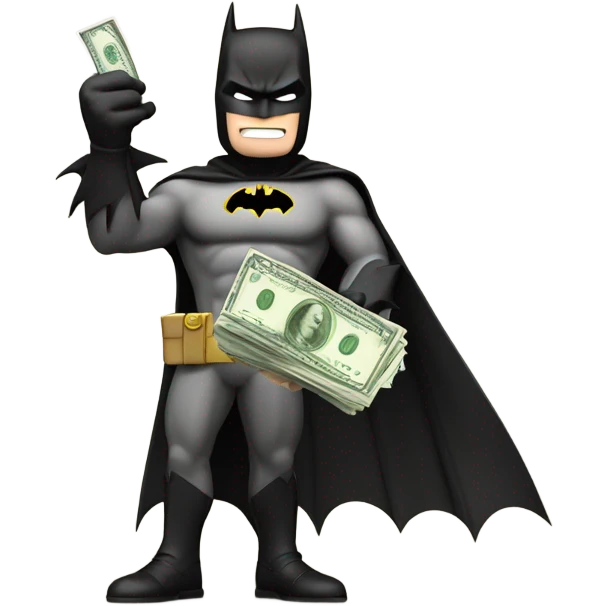 Batman offering money  emoji