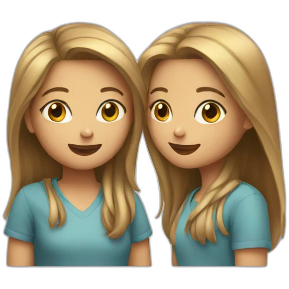 Two girls talking emoji