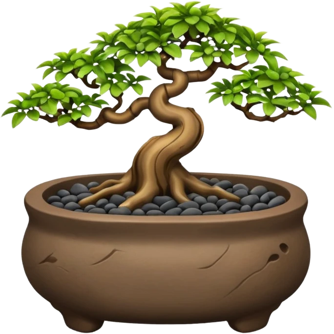 Shohin Shallow dark Pebbles Flintstones bonsai pot only  emoji