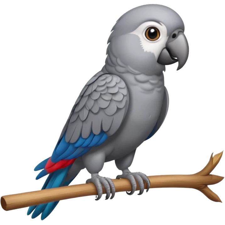 gray parrot on stick emoji