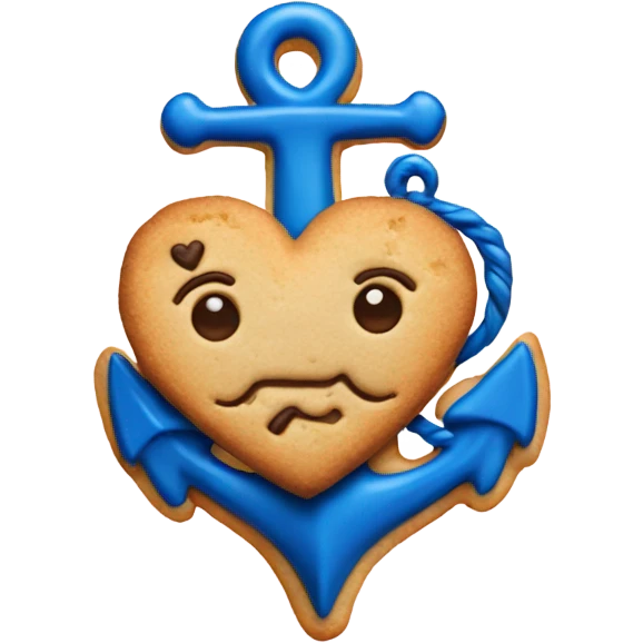 cookie heart with anchor emoji