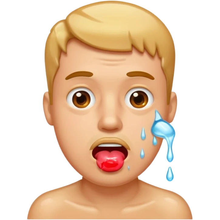 Guy drooling saliva emoji