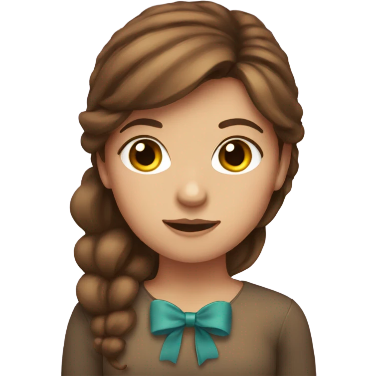 brown haired girl with bow emoji