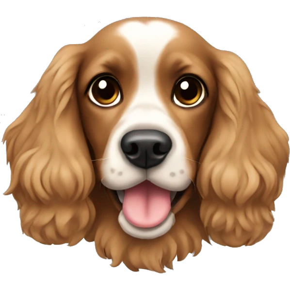 Cocker spaniel with a heart emoji