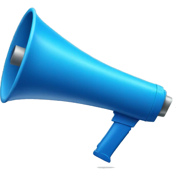 blue megaphone emoji