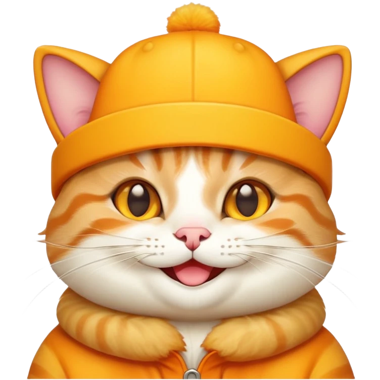 cheese cat wearing a yellow hat emoji