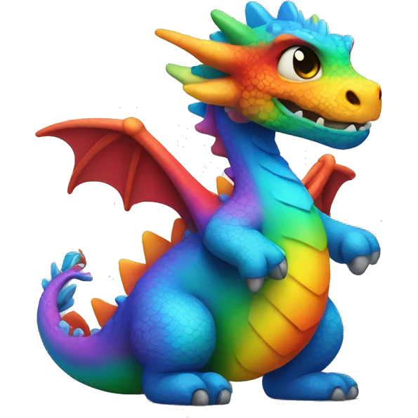 Rainbow dragon crossing arms  emoji