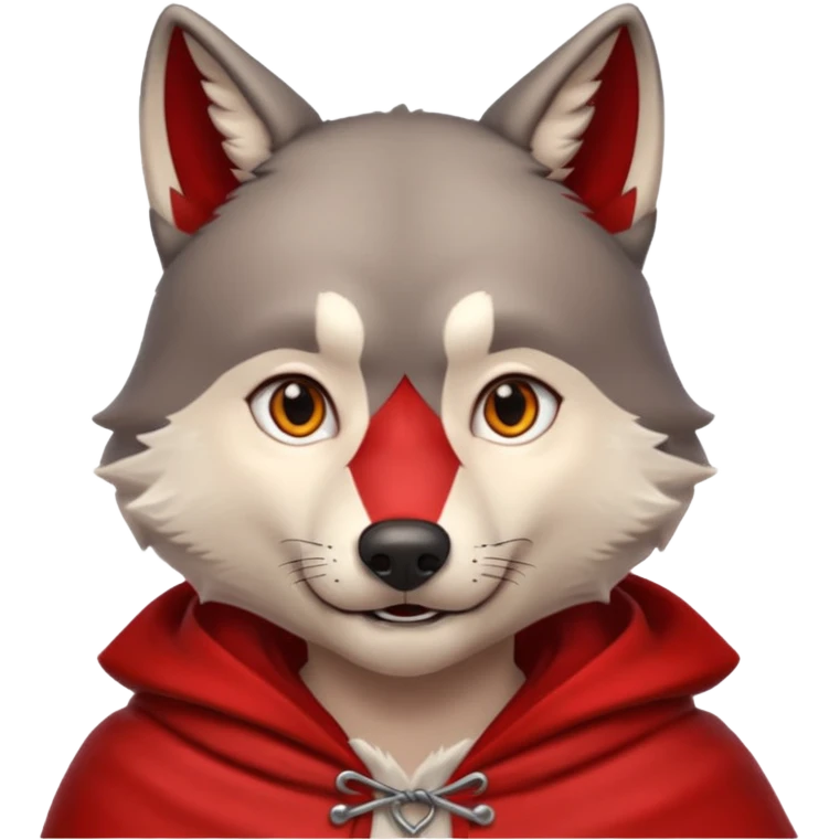 Animal lobo macho hablando con caperucita roja emoji
