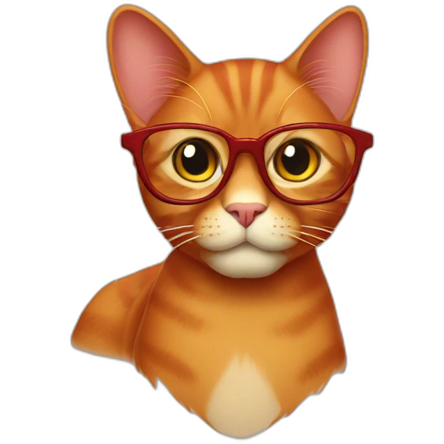 a red cat in glasses emoji