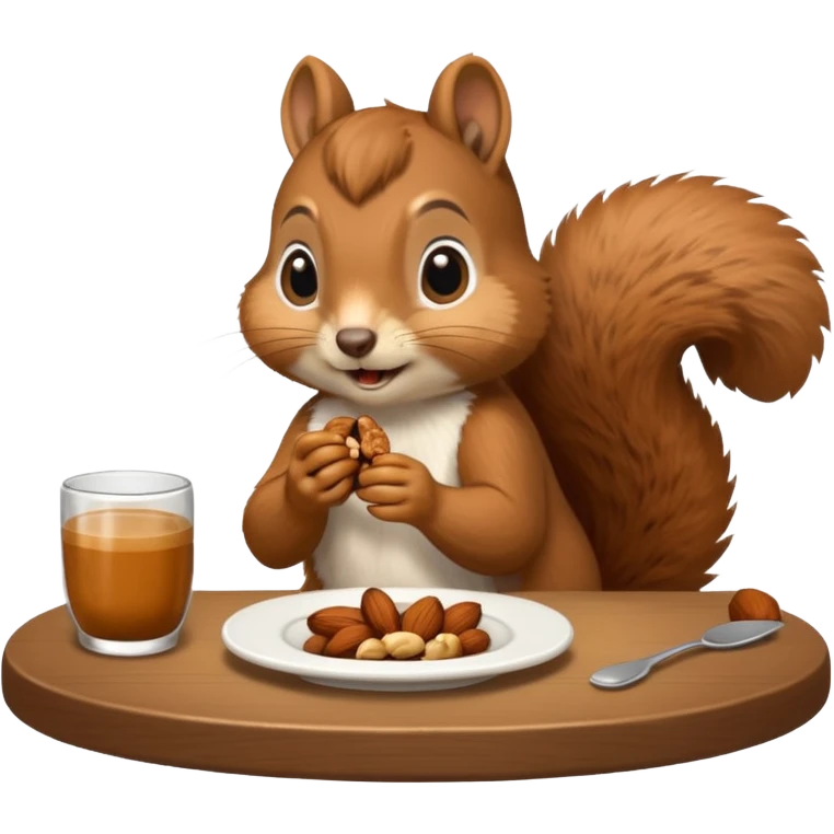 squirrel at a restaurant table emoji